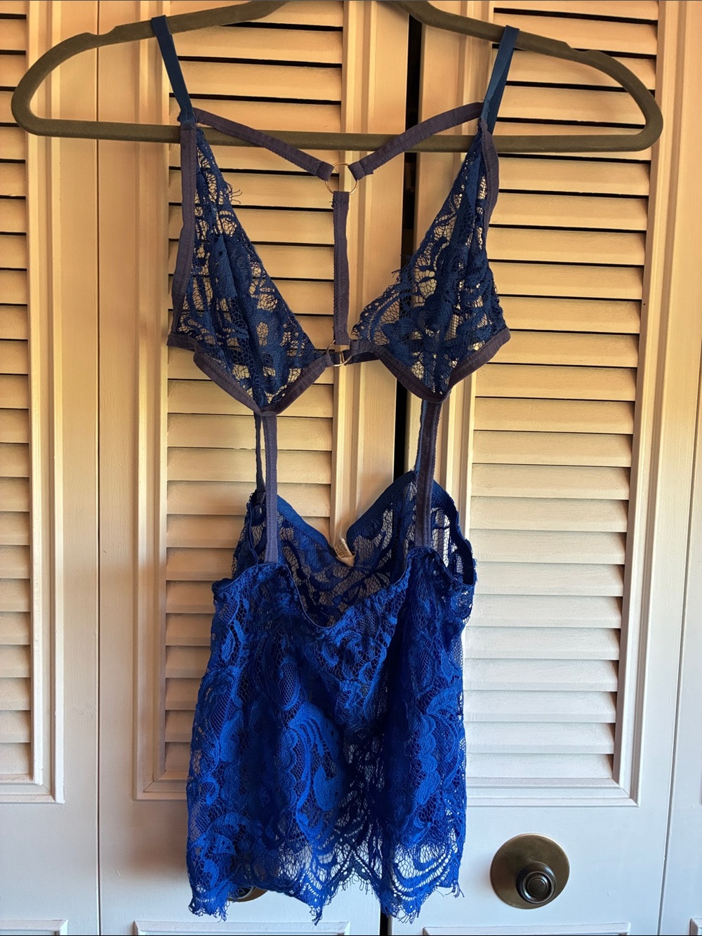 SHEIN Royal Blue Lace Chemise